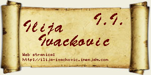 Ilija Ivačković vizit kartica